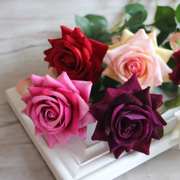 1pc Dirbtinių Rožių Žiedai 6 Spalvų Namų dekoro Netikrą Gėlės, Vestuvių Valentino Diena Reikmenys Sodo Puošmena