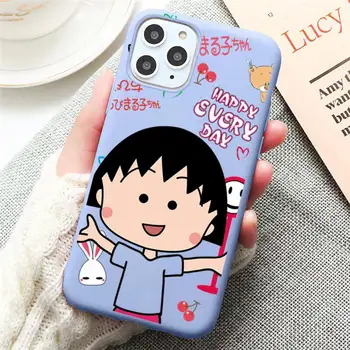 USAKPGRT animacinių filmų Sakura Momoko Telefono dėklas skirtas iPhone 12 mini pro max 11 Pro Max X XR XS 8 7 6s Plius Saldainiai violetinė Silikono Atvejais