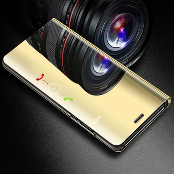 Veidrodis Peržiūrėti Smart Flip Case For Samsung Galaxy J5 Premjero Prabanga originalus Rubisafe fundas J 5 SM G570 G570F Oda Telefono Atvejais