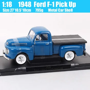 Didelis Svarstyklės automobilį derliaus 1948 m. Ford F1 pikapas sunkvežimius 1:18 modelis metalo Žaislų Automobiliai miniatiūriniai Diecasts & Žaislinės Transporto priemonės suvenyrų berniukai