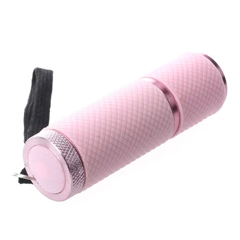 Lauko Mini Rožinės spalvos Guma Padengtas 9-LED Žibintuvėlį, Fakelą