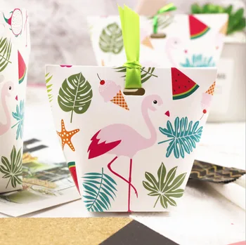 2018 Naujas 50pcs Pink Flamingo INS vėjo creative vestuvių tiekimo įmonės dovaną vestuvių saldainių dėžutės Saldainių Maišelis