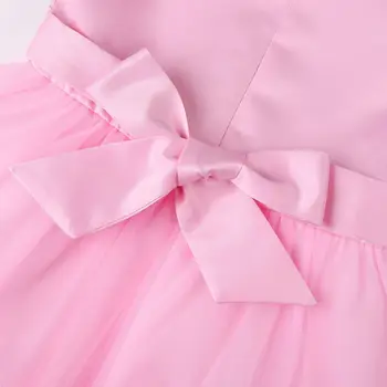 Mergaičių Suknelė Gėlių Suknelė Rožinės Spalvos Su Laivapriekio Rankovių Dėmių Diržo Princesė Dress Bamblys Baby Girl Suknelės, Šaliai Ir Vasaros Vestuvių