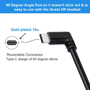16ft 5m VR Priedai USB 3.2 Pr 1 3A Stabili PC Nešiojamas Daugiafunkcinis Link Cable Žaidimų Greito Įkrovimo PVC Oculus Quest 2