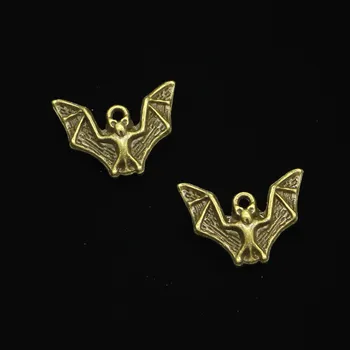 20pcs Antikos Stiliaus Bronzos Spalvos skraidantis šikšnosparnis vampyras drakula helovinas Pakabučiai Išvadas Pakabukai 17*23 mm
