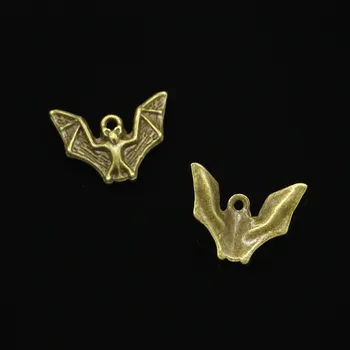 20pcs Antikos Stiliaus Bronzos Spalvos skraidantis šikšnosparnis vampyras drakula helovinas Pakabučiai Išvadas Pakabukai 17*23 mm