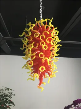 Prabanga Raudona ir Geltona Krištolo Sietynas, Modernios LED Šviesos Ranka Pūstinis Stiklas Liustra Naujų Namų Dekoravimas
