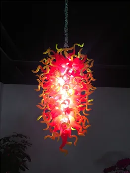 Prabanga Raudona ir Geltona Krištolo Sietynas, Modernios LED Šviesos Ranka Pūstinis Stiklas Liustra Naujų Namų Dekoravimas