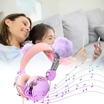 Mielas Ausinių Vaikams Su Mikrofonu Merginos 3.5 mm Žaidėjus Stereo Mobiliosios Muzikos per Ausines, Kompiuterio, Telefono W1M9