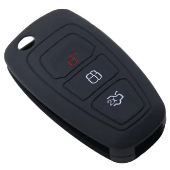 1pcs 3 mygtukai Švyti Silikono Automobilio Raktas Atveju Padengti Ford Focus 3 Mondeo 