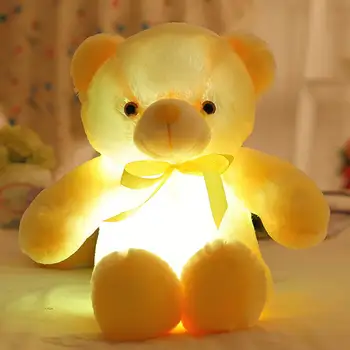 Animacinių filmų Mielas Šviesos lemputės LED Spalvinga Žėrintis peteliškę Meškiukas Įdaryti Medvilnės Lėlės Vaikams, Žaislas, Vaikas Kalėdų Dovana