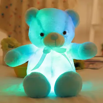 Animacinių filmų Mielas Šviesos lemputės LED Spalvinga Žėrintis peteliškę Meškiukas Įdaryti Medvilnės Lėlės Vaikams, Žaislas, Vaikas Kalėdų Dovana