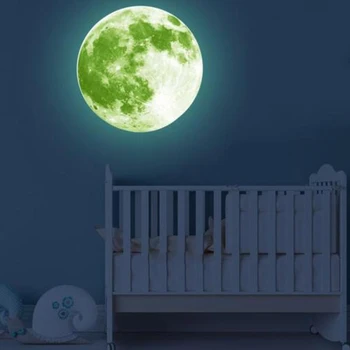 30CM Kūrybos, Vaikų Kambarys Naujų Didelių Mėnulis Mados Namų Kambarys 1 vnt Karšto Namų Dekoro Švyti Tamsoje 3D Mėnulio Šviesos Siena Lipdukas