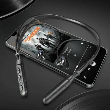 Belaidžio Sporto Kabinti ant Kaklo Vandeniui, prakaitui ir Triukšmo Mažinimo Bluetooth 5.0 In-Ear Ausinės, laisvų Rankų įranga