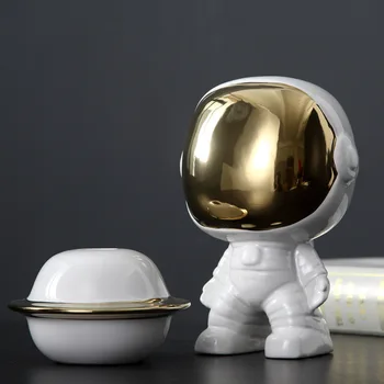 Šiaurės šalių Šiuolaikinio Kūrybiškumo Keramikos Astronautas UFO Namų Amatų Gyvenimo kambario, Miegamasis Counter Papuošalai Darbalaukio Baldai Dovana