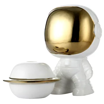 Šiaurės šalių Šiuolaikinio Kūrybiškumo Keramikos Astronautas UFO Namų Amatų Gyvenimo kambario, Miegamasis Counter Papuošalai Darbalaukio Baldai Dovana