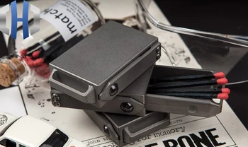 Kūrybos Nešiojamų Kompaktinių EDC Titano Lydinio Atkreipti Matchbox Lauko Taktinių Saugojimo Dėžutė