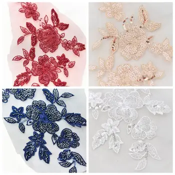 1 vnt / maišas įvairių spalvų zawalcowany china siuvinėjimo nėrinių gėlių aplikacijos rankų darbo 