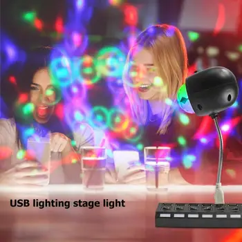 LED Spalvinga Sukasi Scenos Šviesos USB Kristalų Magija Kamuolys DJ Disco KTV Lempos