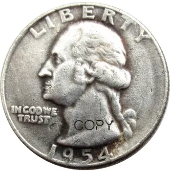 JAV 1954 M. P/S/D. Vašingtone Ketvirtį Sidabro Padengtą Kopijuoti Monetos