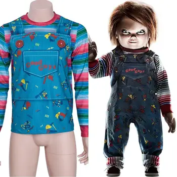 Vaiko Žaisti Chucky Cosplay Kostiumų Chucky Gera Vaikinai T-Shirt Viršaus, Tik iš Suaugusių Helovinas Marškinėlius Karnavalas Šalies Išgalvotas Kostiumas