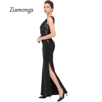 Ziamonga Rudenį Šalis Suknelės Ilgai 2017 Elegantiškas Plonas Lady Trimitas Maxi Suknelė Vakare Šalies Prom Drabužiai Vestidos Moterų Suknelė