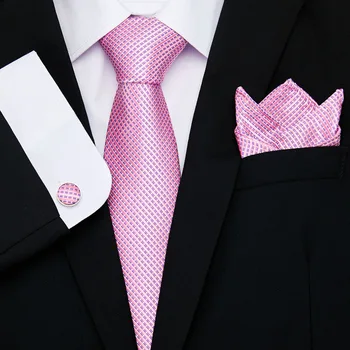 Prabanga Ryšius 8cm Šilko Kaklaraiščiai Vyrams Rožinė Mėlyna Dryžuotas & Dot Gravatas Verslo Gėlių Necktie Oficialų Suknelė Vestuvių Vyrų kaklaraištis