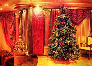 Capisco Kalėdų Eglutė Retro prabanga derliaus Patalpų apdailos Fone kėdė užuolaidų foto fono nuotrauką fonas