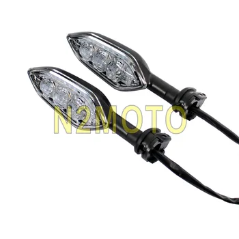 Juoda Motociklo LED Posūkio Signalo Lemputė Flasher Indikatorius, Indikatorių Lempa Yamaha FZ 6R YZF R1 R6 MT 07 09 25 YBR 125 250