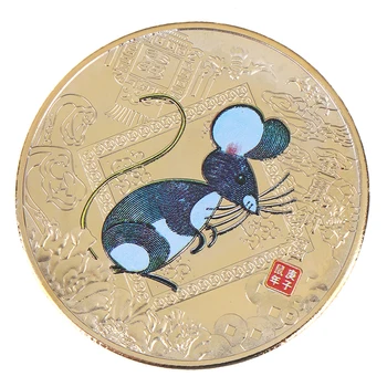 1PC 2020 Aukso/Sidabro Padengtą Pelės, Žiurkės Progines monetas, Kinų Zodiako Rinkti Monetas Naujųjų Metų Dovana, Namų Dekoravimo Reikmenys