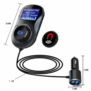 TF Kortelę MP3 Žaisti Automobilio Audio Adapteris, Automobilinis Įkroviklis FM Siųstuvas Moduliatorius BC30 laisvų Rankų įranga 