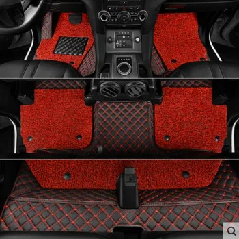 Geriausia kokybė! Custom specialių automobilių grindų kilimėliai Peugeot 5008 7 sėdimos vietos 2020-2017 patvarus dvigubai sluoksnių automobilių kilimų 5008 2019