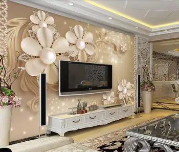3D Aukštos kokybės prabangūs tapetai Modelis papuošalai, gėlės tapetai miegamajame, gyvenamasis kambarys sienų, TV foną, freskomis
