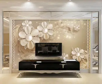 3D Aukštos kokybės prabangūs tapetai Modelis papuošalai, gėlės tapetai miegamajame, gyvenamasis kambarys sienų, TV foną, freskomis