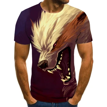 2020 Naujas Spausdinti vyriški T-shirt 3D T-marškiniai, trumparankoviai O-kaklo Mados Atsitiktinis Reguliariai Rankovės Broadcloth Poliesteris,spandex