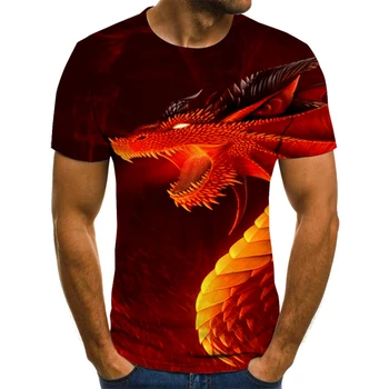 2020 Naujas Spausdinti vyriški T-shirt 3D T-marškiniai, trumparankoviai O-kaklo Mados Atsitiktinis Reguliariai Rankovės Broadcloth Poliesteris,spandex