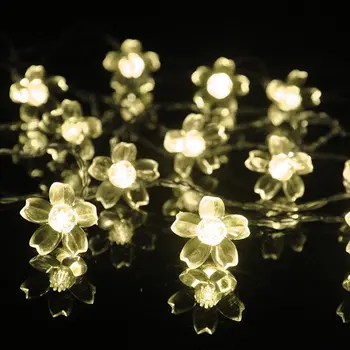 ICOCO 50LED Saulės energija Varomas Žiedų Gėlių String Žibintai LED Pasakų Šviesos Vestuvių Kalėdų Vakarėlį Festivalis Lauke, Uždaras Sodas