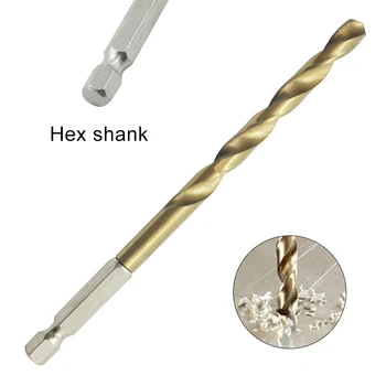 13pcs HSS Padengtas Titano Twist Drill Bit Nustatyti Medienos, Plastiko Plokštės iš Geležies Aliuminio Plokštės Metalo Gręžimo Hex Karka Core Grąžtas