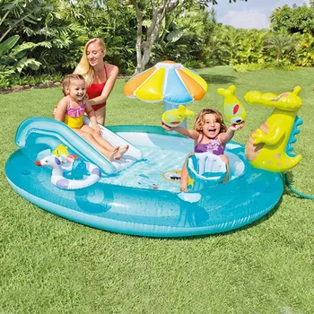 Žaisti baseinas, Kūdikių plaukimo baseinas Animacinių filmų gyvūnų žaisti baseinas ir Vandens purškimo pripučiami Intex Žaisti žaislas baseinas Skaidrių baseinas baseinas