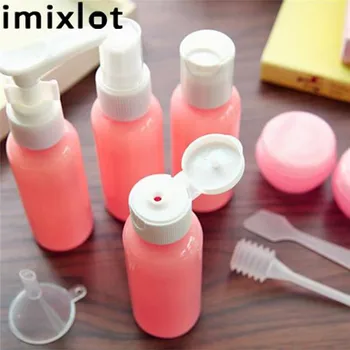 Imixlot 6 Vnt./Pak Naujas Daugkartiniai Buteliai Nustatyti Kelionės Paketą Kosmetika Buteliai Plastiko Paspaudus Purškimo Butelis, Makiažas Įrankiai
