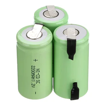Aplinkos žalia spalva ! 9 VNT. rinkinys Sub C SC 1.2 V, 2200mAh Ni-Cd Ni-Cd Įkrovimo Baterija Baterijos -žalia spalva