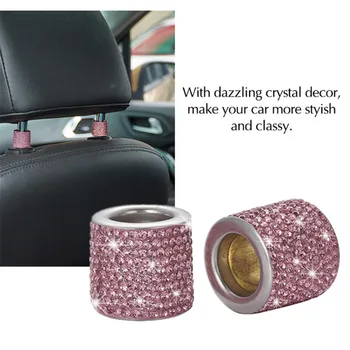Automobilių Apdailos Priedai 2VNT Auto Sėdynės Lazdele Diamond Pagalvėlės Žiedas Blizga Dirbtinių Kristalų Automobilių Sėdynės Pagalvėlės Apykaklės Stilius