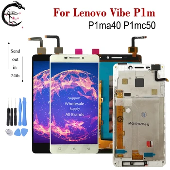 Lenovo Vibe P1m LCD P1ma40 P1mc50 Ekranas Su Frame Screen Touch 