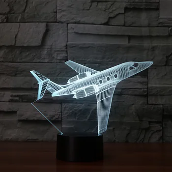 Oro Plokštumos Serija 3D Naktį, apšvietimui Vizualiai Orlaivių Šarvuotis 3D Šviesos Stalo Lempos JET Namų Dekoro LED USB Kūdikių Naktiniai staleliai, Lempa