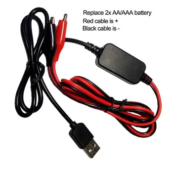 2x AA AAA Baterijos Eliminator USB 5V su 3V Žingsnis žemyn Laido Įtampos Keitiklis Linijos Laikrodžiai Nuotolinio Valdymo Žaislai