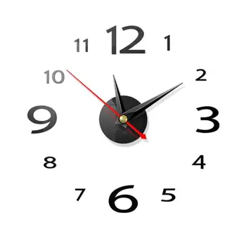 Juoda Kūrybinių Mados Šiuolaikinės 3d Laikrodis Akrilo Laikrodis 3d Laikrodis Siena Lipdukas Siena Lipdukas Akrilo Laikrodis Meno Namų Puošybai