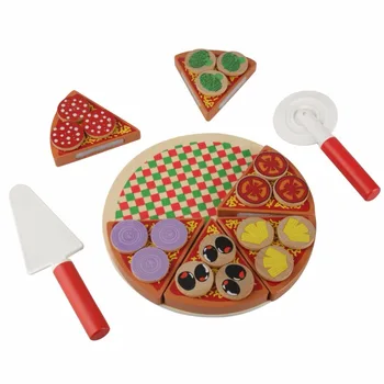 Naujas Medinis Daržovių Pica Pjovimo PASIDARYK Žaislus, Maisto Rinkinius Apsimesti Žaisti Žaislai Vaikams Vaikų Švietimo Virtuvės Valgių Medinis Žaislas