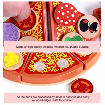 Naujas Medinis Daržovių Pica Pjovimo PASIDARYK Žaislus, Maisto Rinkinius Apsimesti Žaisti Žaislai Vaikams Vaikų Švietimo Virtuvės Valgių Medinis Žaislas