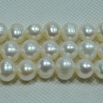 Didmeninė Prarasti Pearl Juvelyriniai dirbiniai,AAA 9-10MM Aukščiausios Kokybės Bulvių Apvalūs Karoliukai, Baltos Spalvos Natūralių Gėlavandenių Perlų Papuošalų