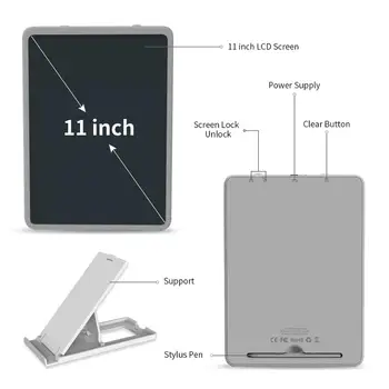 Enotepad LCD Smart Tablet 11 Colių Skaitmeniniai Nešiojami Pakartotinai Spalva Vertus Piešimo Bloknotas Suaugusiems Verslo Pastabas ir Vaikams Piešinį.